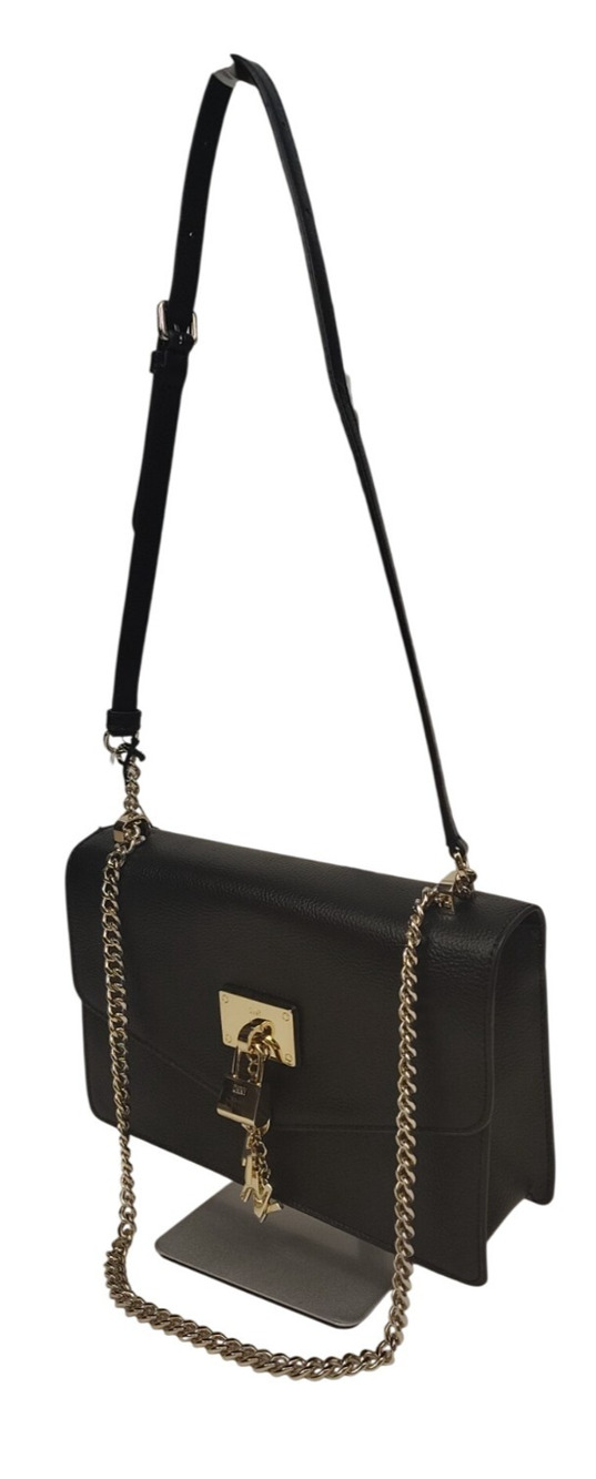 DKNY Elissa Shoulder Bag-Black with Gold-Small/Medium-NWT